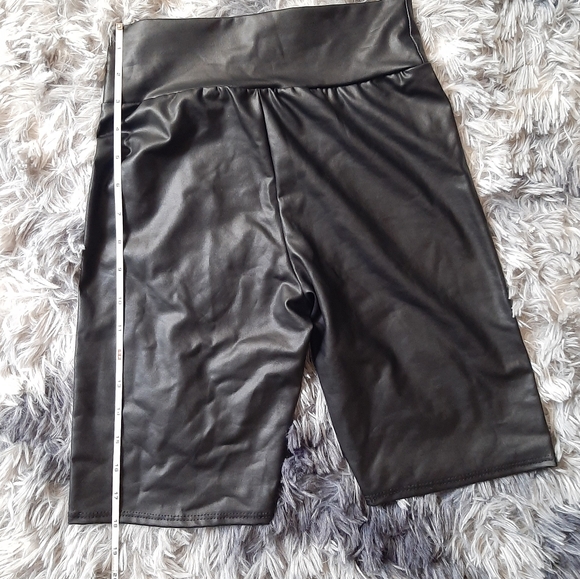 Rainbow Pleather Bike Shorts - Picture 3 of 4